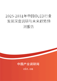 2025-2031年中國OLED行業(yè)發(fā)展深度調研與未來趨勢預測報告