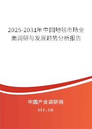 2025-2031年中國地毯市場全面調(diào)研與發(fā)展趨勢分析報告