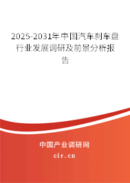 2025-2031年中國(guó)汽車剎車盤行業(yè)發(fā)展調(diào)研及前景分析報(bào)告