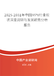 2025-2031年中國(guó)MPV行業(yè)現(xiàn)狀深度調(diào)研與發(fā)展趨勢(shì)分析報(bào)告