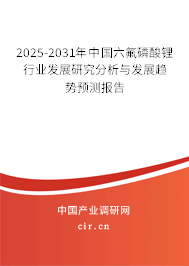 2025-2031年中國(guó)六氟磷酸鋰行業(yè)發(fā)展深度調(diào)研與未來(lái)趨勢(shì)預(yù)測(cè)報(bào)告
