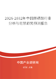 2026-2032年中國(guó)萘磺酸行業(yè)分析與前景趨勢(shì)預(yù)測(cè)報(bào)告