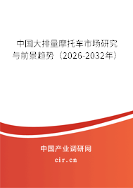 中國大排量摩托車市場研究與前景趨勢（2026-2032年）